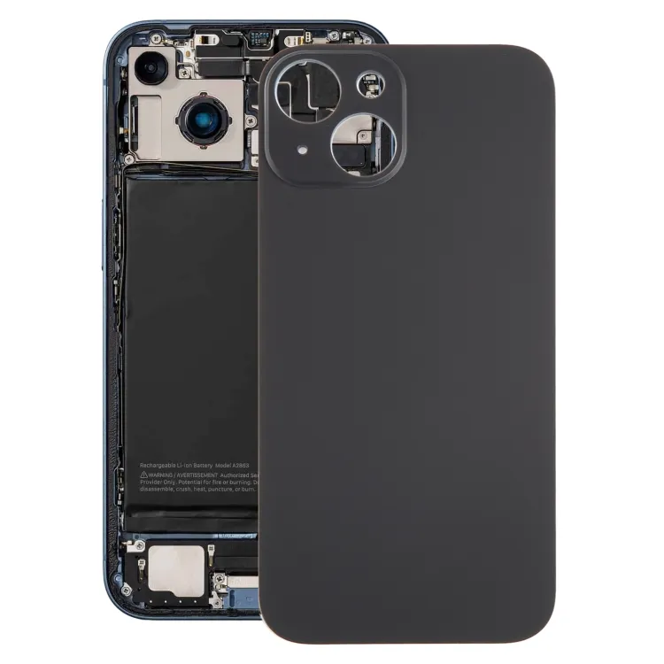 For iPhone 15 Glass Battery Back Cover(Black)