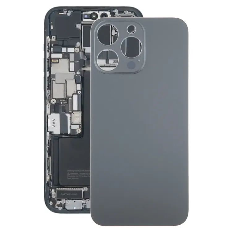 For iPhone 15 Pro Glass Battery Back Cover(Black)