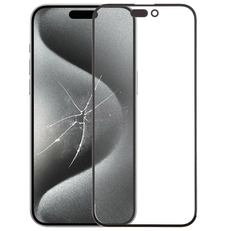 For iPhone 15 Pro Max Front Screen Outer Glass Lens with OCA Optically Clear Adhesive
