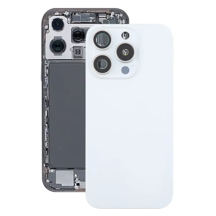 For iPhone 16 Pro Original Glass Battery Back Cover with Camera Lens Frame + MagSafe Magnet(White)