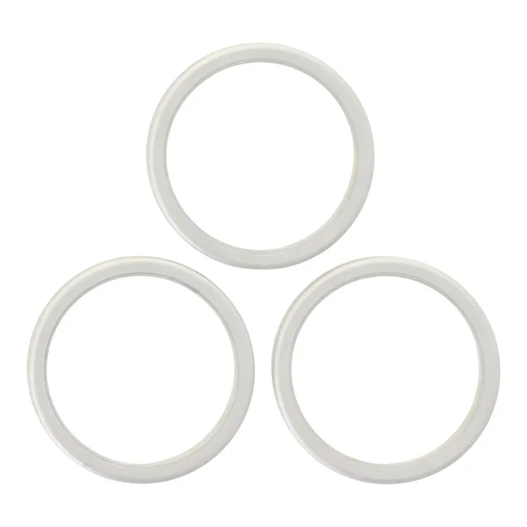 For iPhone 17 Pro Max / 17 Pro 3pcs/set Rear Camera Glass Lens Metal Outside Protector Hoop Ring (Silver)