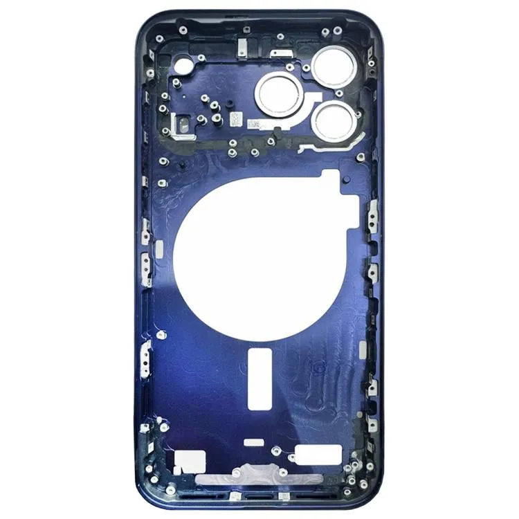 For iPhone 17 Pro Max Middle Frame Bezel Plate with Camera Lens Cover (Blue)