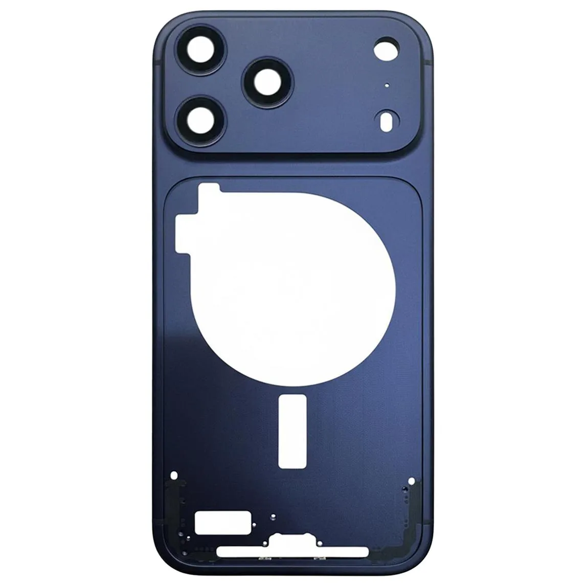 For iPhone 17 Pro Max Middle Frame Bezel Plate with Camera Lens Cover (Blue)