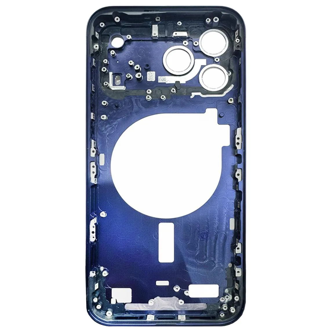 For iPhone 17 Pro Max Middle Frame Bezel Plate with Camera Lens Cover (Blue)