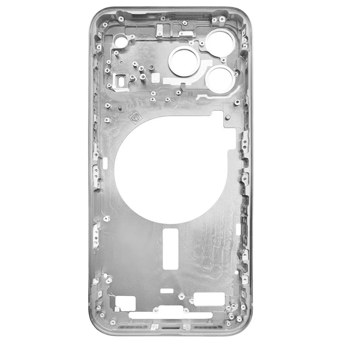 For iPhone 17 Pro Max Middle Frame Bezel Plate with Camera Lens Cover (Silver)