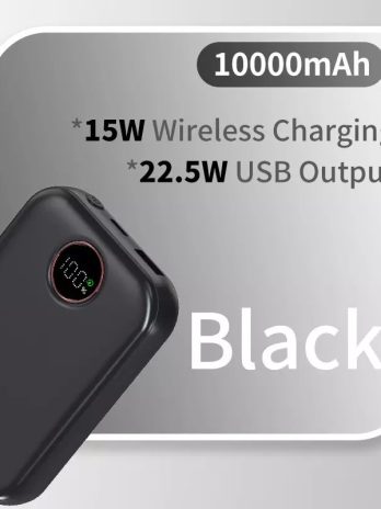 E34 10000 mAh magnetic wireless charging power bank with Digital Display Built in Wires Power Bank ultra slim powrbank
