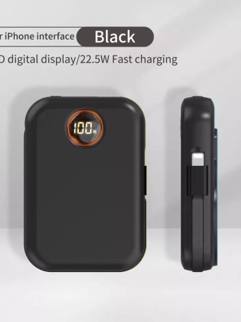 E34A 10000 mah magnetic Wireless charging Powerbank with digital display Built-in wire Powerbank Ultra-thin powerbank (comes with Lighting cable)