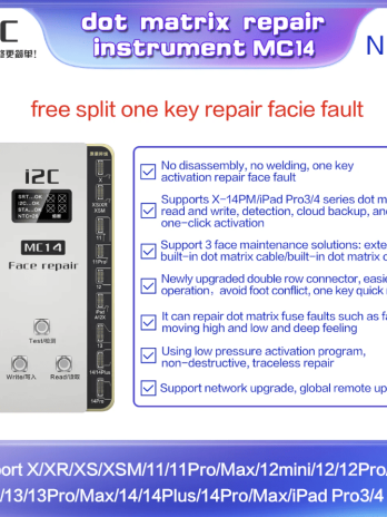 I2C MC14 Dot Matrix Repair Instrument for iPhone X-14PM Face ID